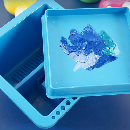 Huiyue Multifunctional Pen Washing Box Square Plastic Pen Washing Barrel Watercolor Gouache Bucket Oil Painting Art Student Special
