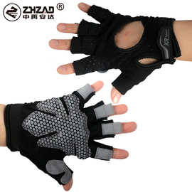 运动半指手套 健身器械哑铃杠铃防滑户外电动车骑行透气半截手套