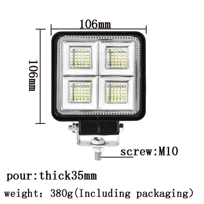 İşçi projektorları, spotlight highlight shockproof 12V24V - square-64-beads-white-light