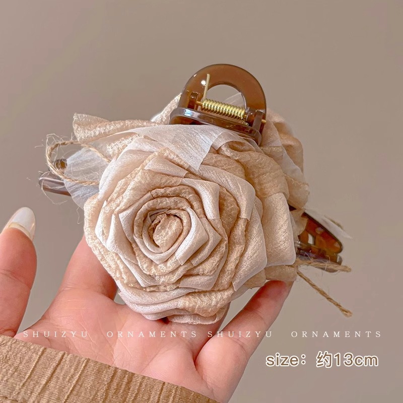 Restaurante chino de la misma rosa seca clip de agarre de cabeza de mujer clip de cabello flores clip de tiburón clip de cabello