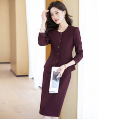 西装套装女春秋小个子职业装前台接待工装美容师珠宝店工作服套裙