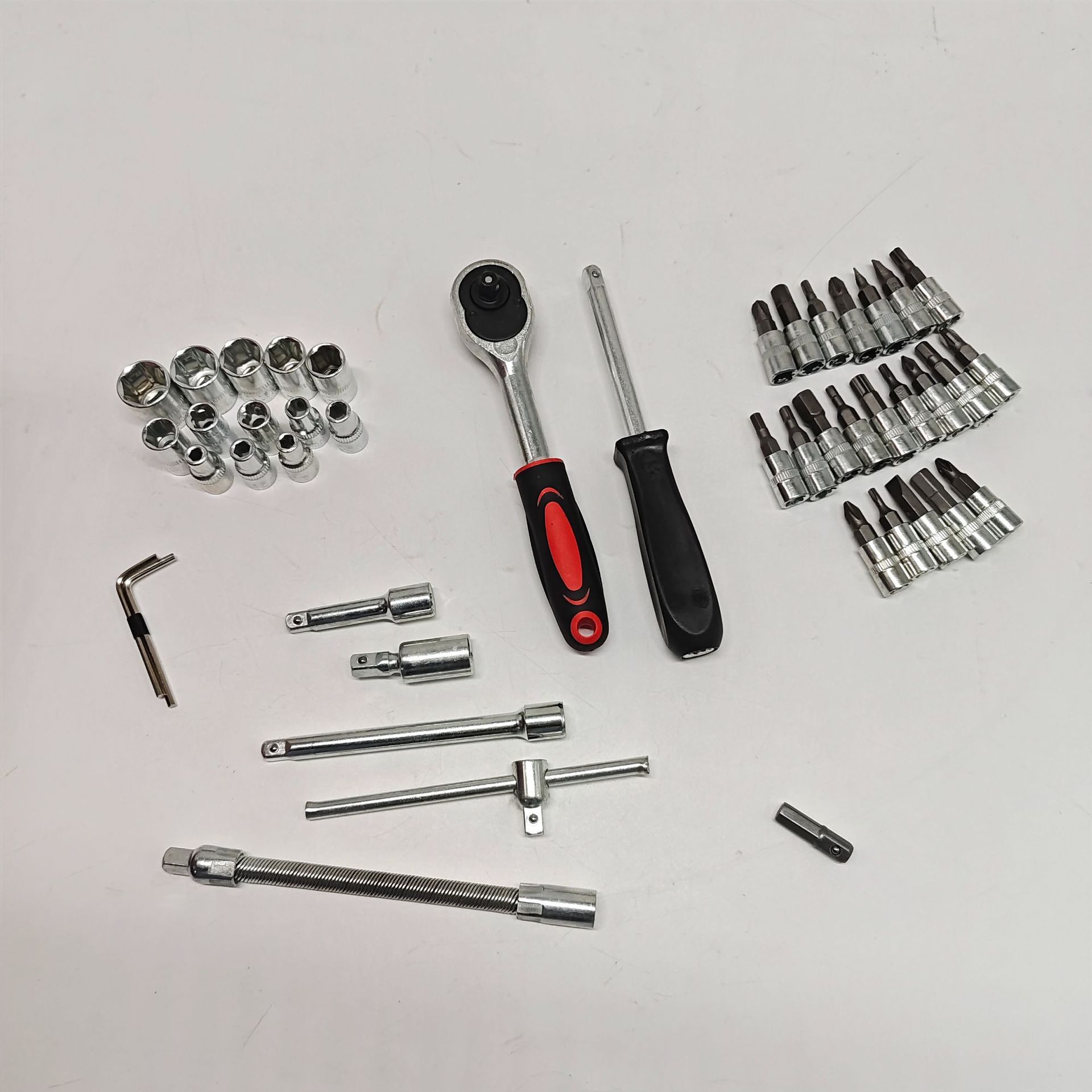 46 piezas de combinación de herramientas de llave de tubo 1/4 pequeña llave de destornillador de trinquete con reparación de vapor juego de manga pequeña hardware