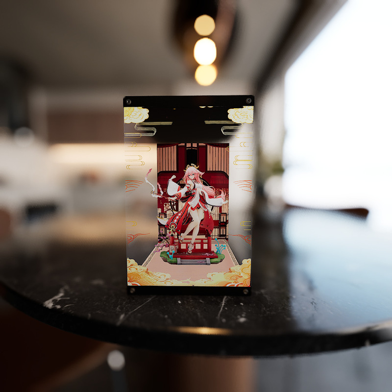 アニメフィギュアディスプレイボックスカスタマイズ原神八重巫女モデル装飾品収納アクリルボックスダストカバー|undefined