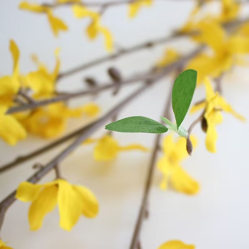 单支迎春花黄色假花婚庆家居餐桌装饰跳舞兰仿真花插花连翘花批发详情6