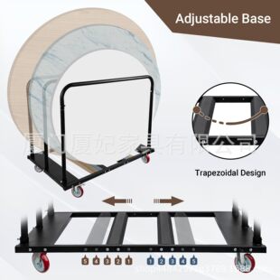 Foldable Table Cart with Polyurethane Swivel Wheels, Sturdy Table Style Transport