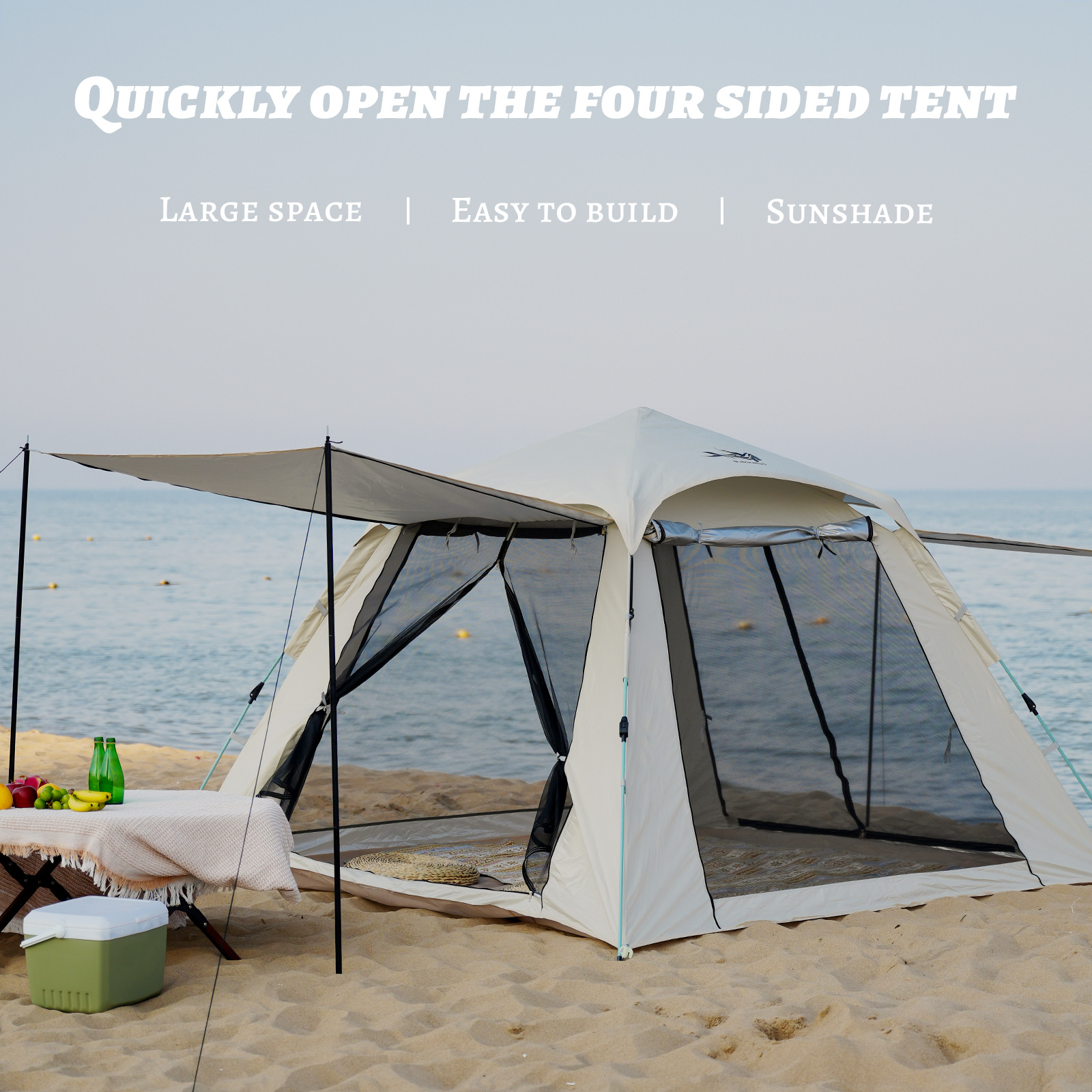 Outdoor Camping Automatic Tent Folding Portable Full Set Camping Overnight Equipment Thickened Rainproof and Sunscreen