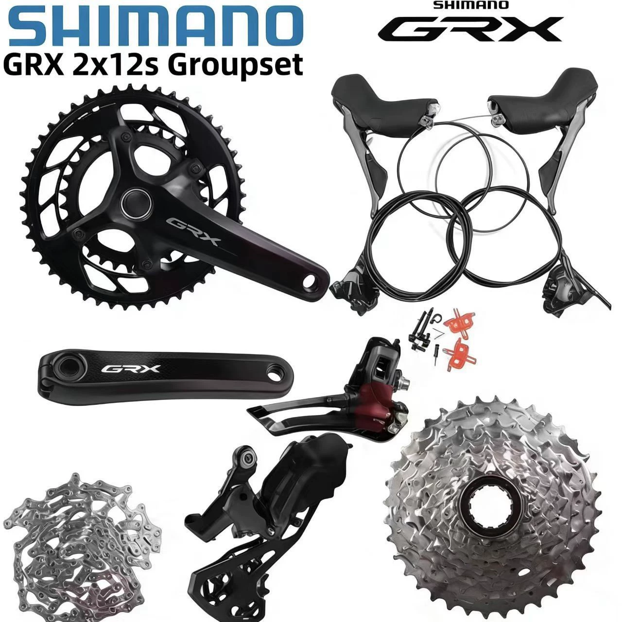 SHIMANO SHIMANO GRX 2*12 скорость гравийный велосипед специальный гидравлический дисковый тормоз комплект RX820 набор