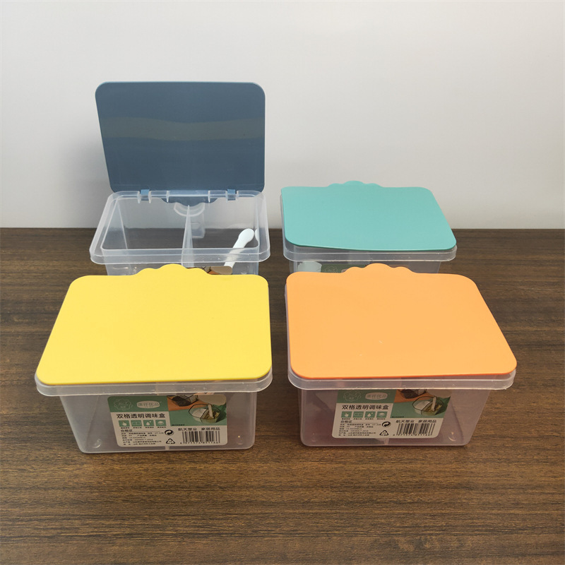 卸売り家庭用竹葉調味シリンダー臨沂デパートプラスチック調味料缶キッチン塩鶏調味料箱調味料缶|undefined