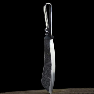 Longquan chivalrous Hall firewood cutter integrated stainless steel forging outdoor sickle ethnic style stone pattern agricultural knife