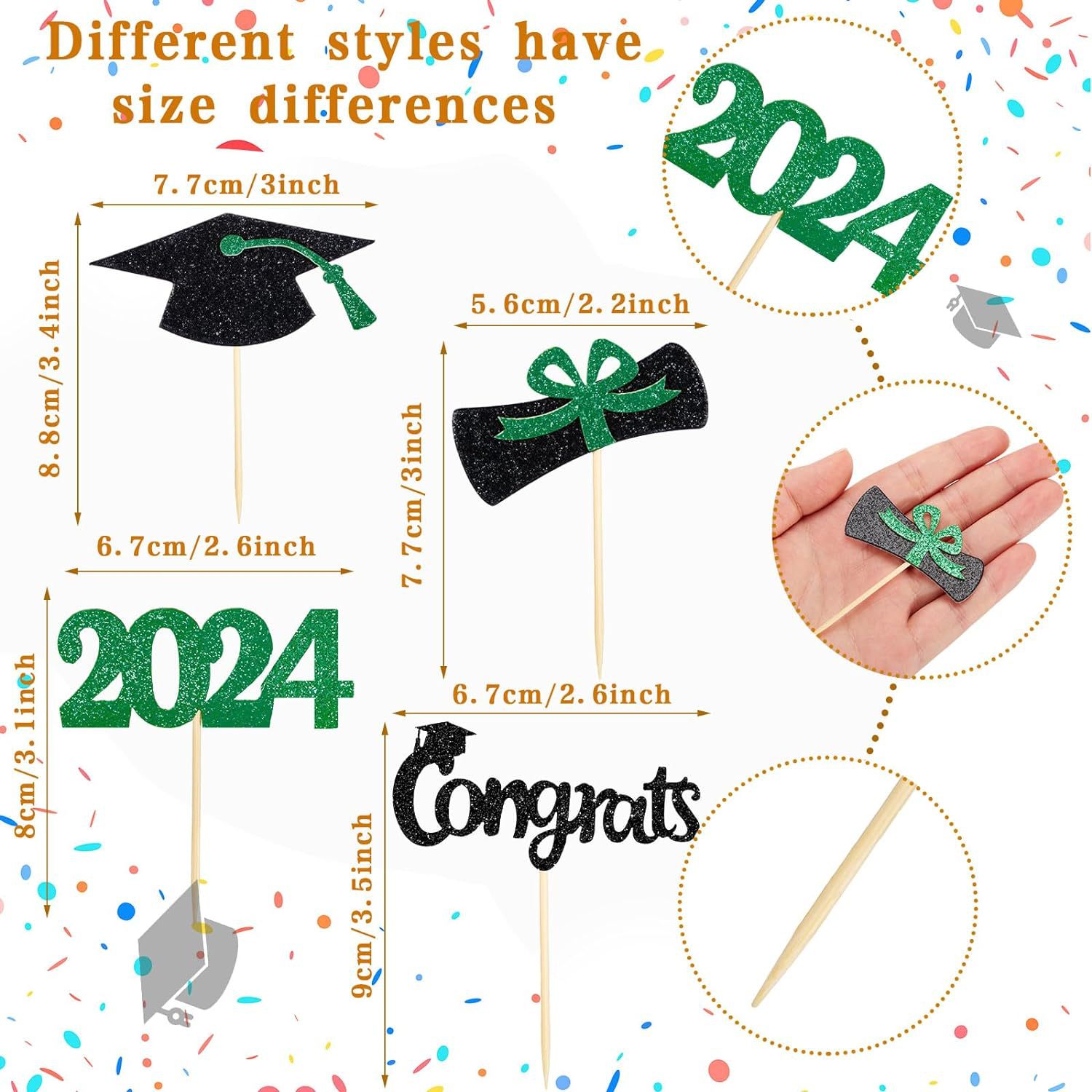 2024 graduación tema papel taza pastel tarjeta inserción Decoración Accesorios escuela ceremonia amigos fiesta no fácil de ser deformado transfronteriza