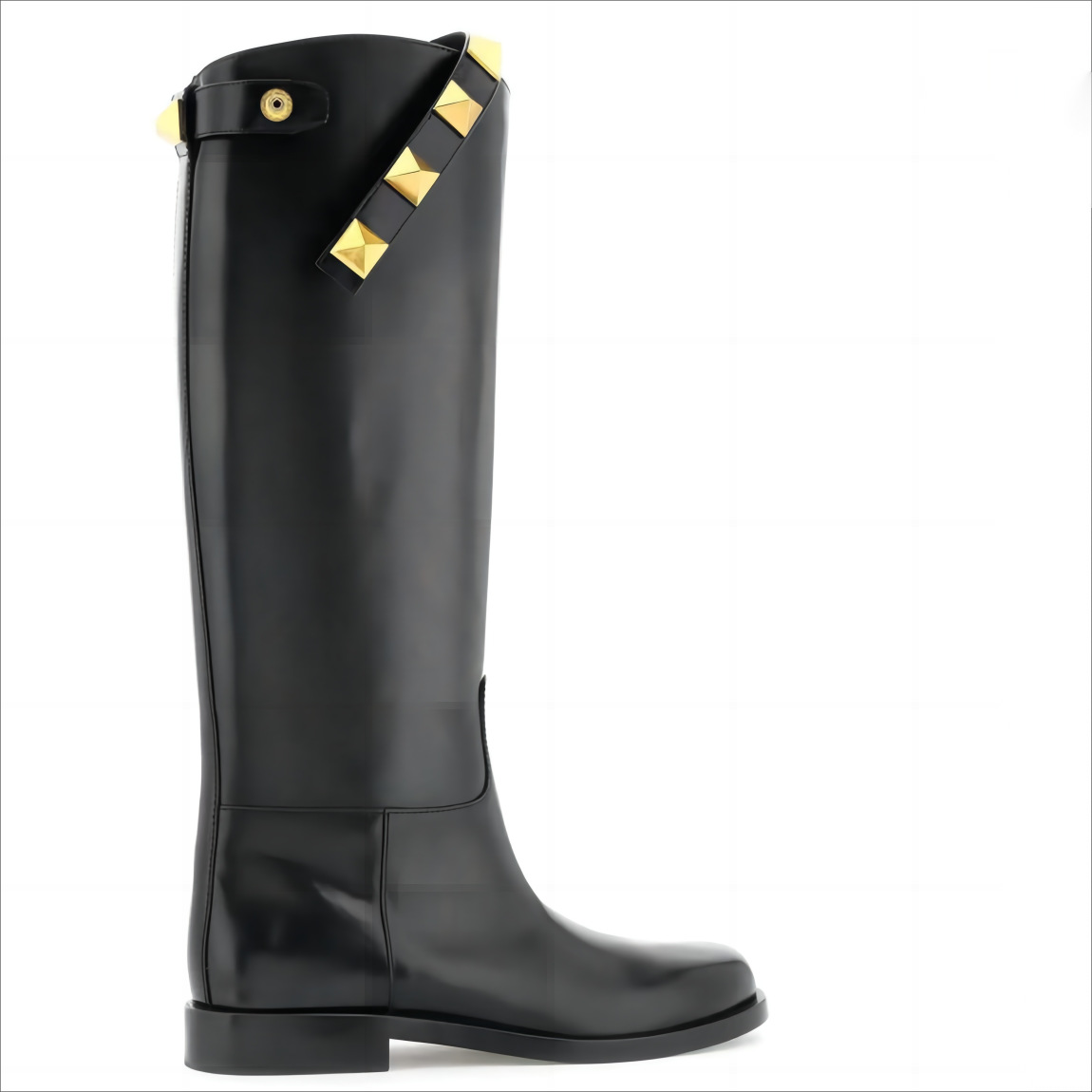 2025跨境热销款亚马逊欧美风时装金属铆钉走秀骑士靴新料