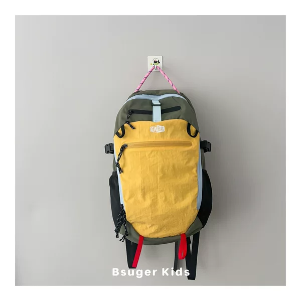 Ins-Style Korean Version of the Contrasting Color Children's Backpack, Lightweight and Large-Capacity Outdoor Hiking School Bag, Backpack for Boys and Girls