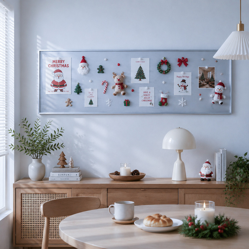 Long magnetic message board decorative painting, holiday DIY photo card ornament display board, living room background wall hanging painting Long magnetic message board decorative painting, holiday DIY photo card ornament display board, living room background wall hanging painting