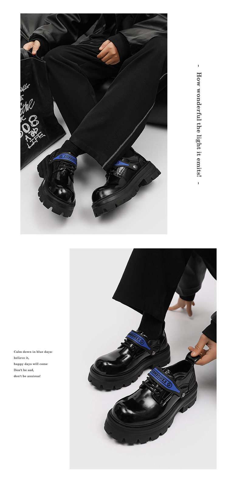 Scarpe Derby da uomo in pelle con punta tonda e suola spessa, stile britannico estivo, ShoeVault_voghion.com