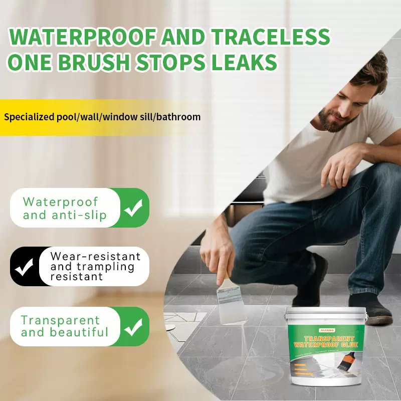 透明防水胶英文版室内外墙面卫生间厨房屋顶防水涂料纯丙烯酸材料