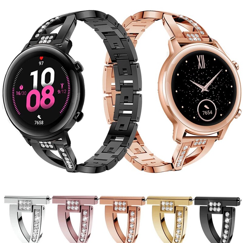 20/22mm Suitable for Huawei Gt2/3/Pro Samsung Watch4/Active2 Metal X-Shaped Diamond-Encrusted Watch Strap 20/22mm Suitable for Huawei Gt2/3/Pro Samsung Watch4/Active2 Metal X-Shaped Diamond-Encrusted Watch Strap