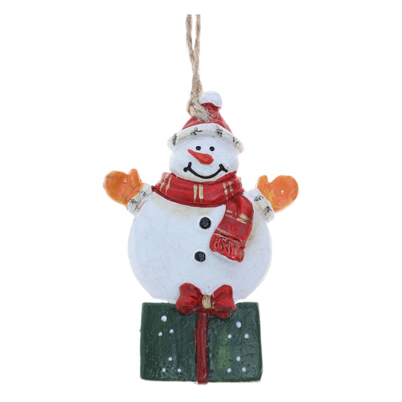 Colgante de Navidad pintado con resina Colgante de decoración de árbol de Navidad retro americano creativo alce santa claus troyano