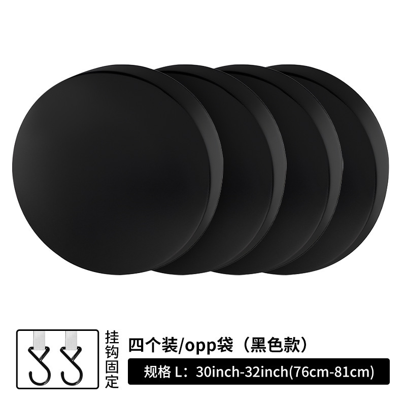 Snow Storage: Qìchē Spare wheel cover - set-of-four-black-size-l-1863f
