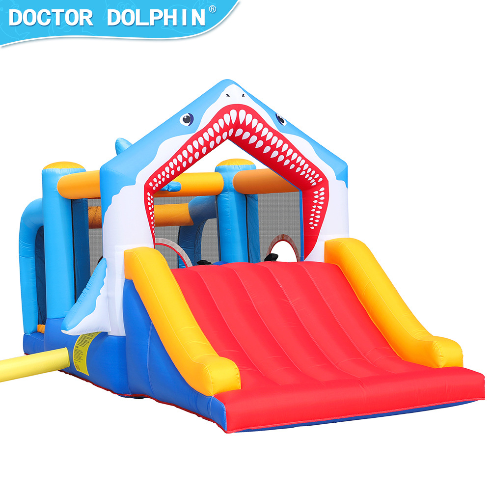 Castillo inflable infantil Doctor Dolphin, trampolín para fiestas al aire libre, pequeño parque de atracciones, castillo inflable con tobogán combinado