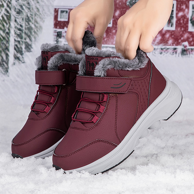 Zapatos de invierno de alta altura para personas mayores y zapatos de algodón de lana zapatos de mamá zapatos de deporte casuales zapatos de nieve zapatos de mediana edad image 1
