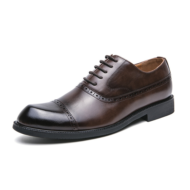 Retro zapatos de cuero de punta para hombres zapatos de color pulido de gran tamaño para hombres de negocios ropa de oficina juvenil zapatos de aumento de suela gruesa image 6