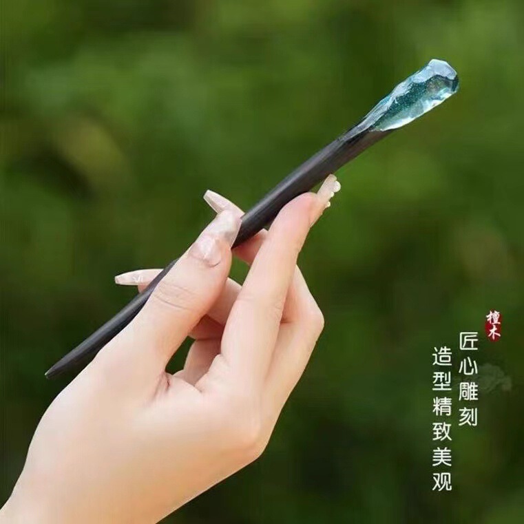 星空权杖发簪新中式高级感马面裙古风檀木簪子2025新款素簪发詹|undefined