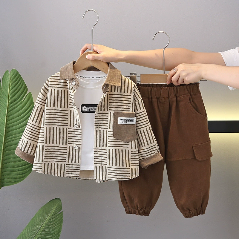 Детские костюмы для мальчиков весна-осень 2025, новый двухкомпонентный комплект для малышей