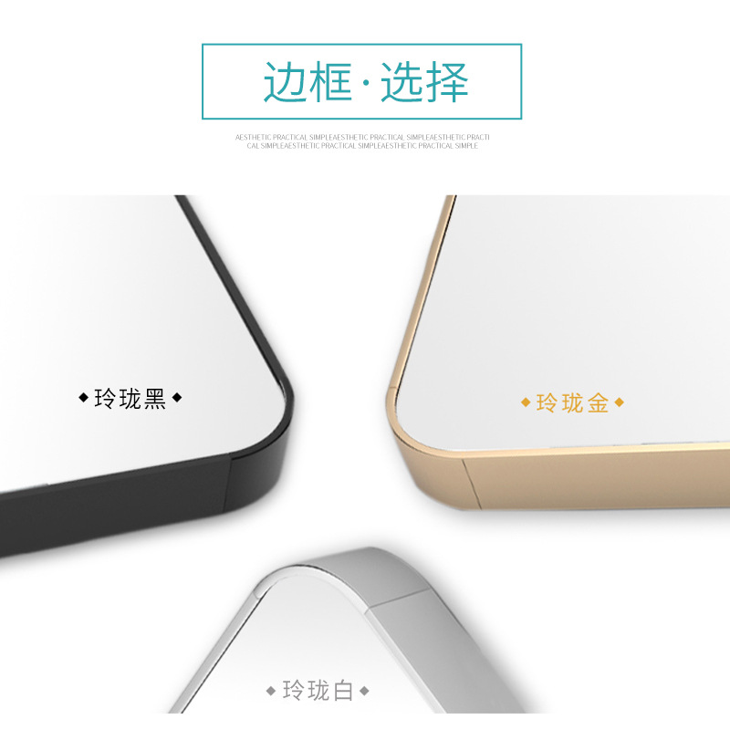 Ropa espejo colgante de pared dormitorio puerta montada en la pared espejo trasero puerta colgante hogar sin perforaciones montaje en la pared hogar espejo de cuerpo completo para mujeres