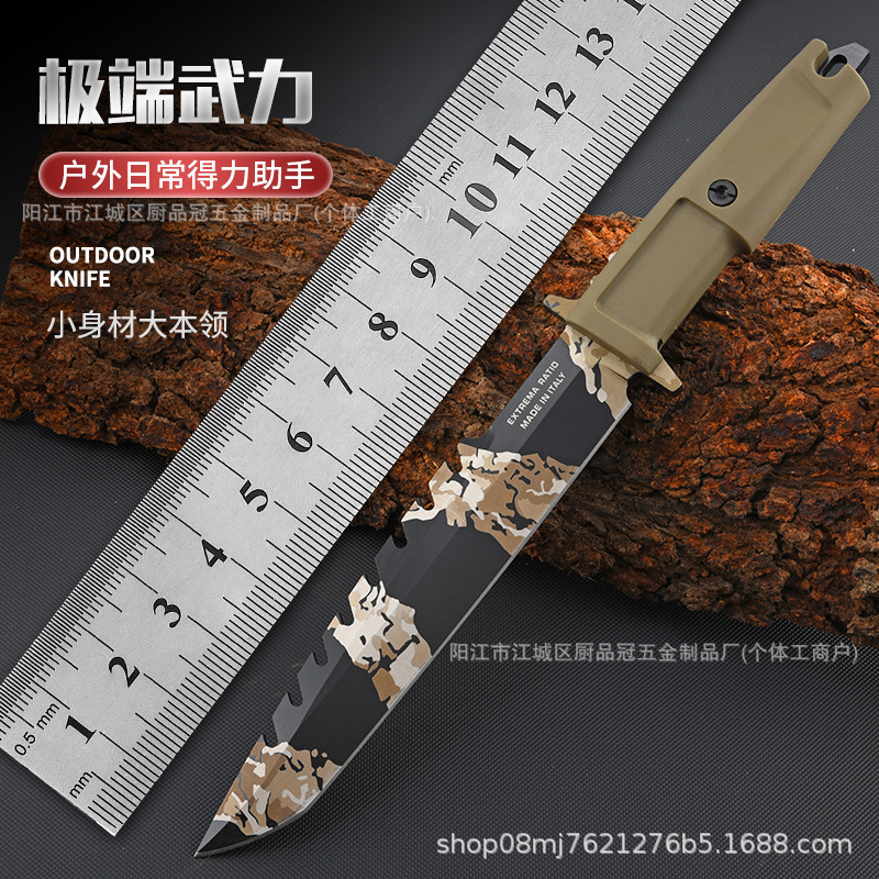 极端户外直刀高硬度随身狩猎具荒野求生刀野外生存刀锋利水果刀具