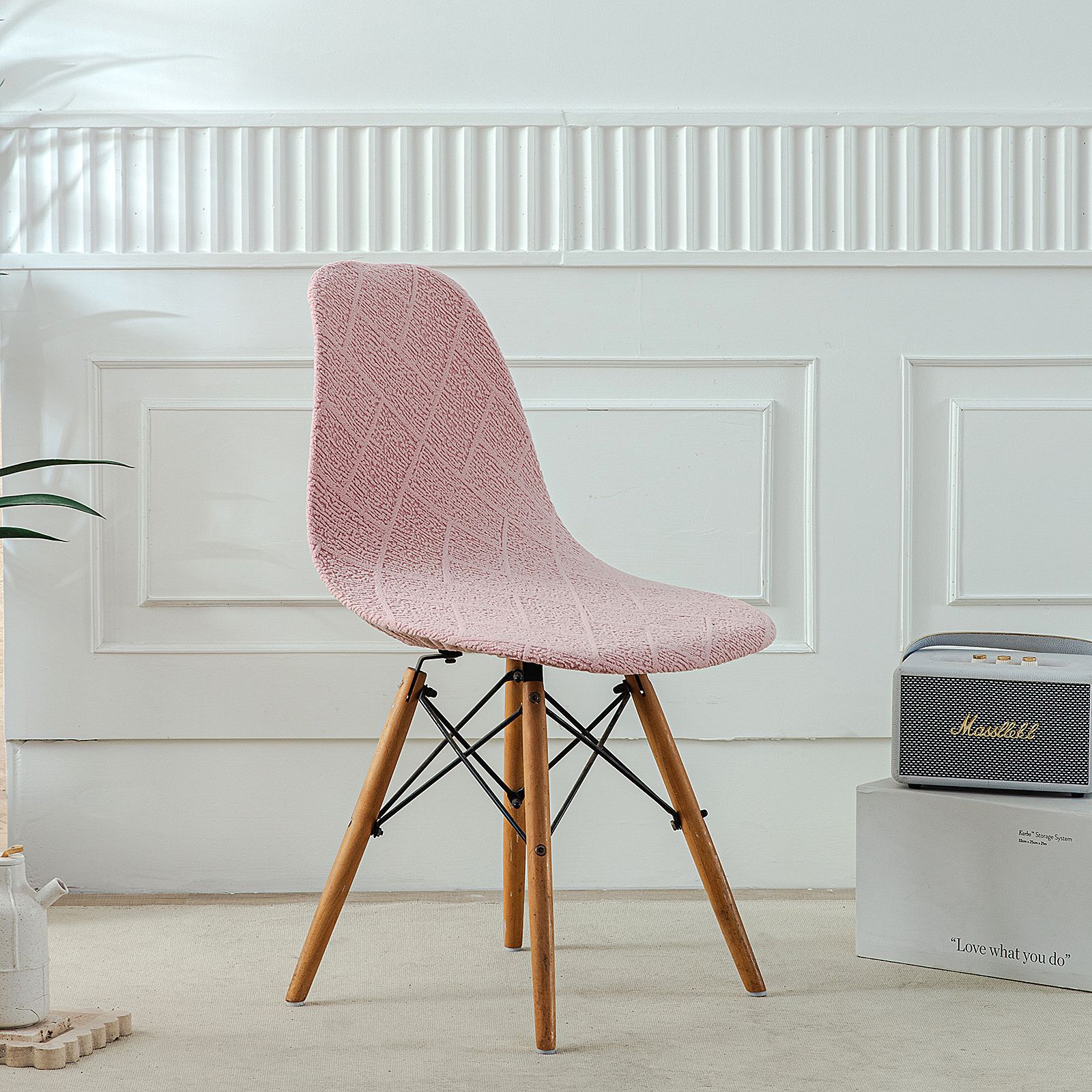 New Amazon Thickened Jacquard Shell Chair Cover for Home Special-Shaped Eames Chair Dining Table Beauty Stool Cover