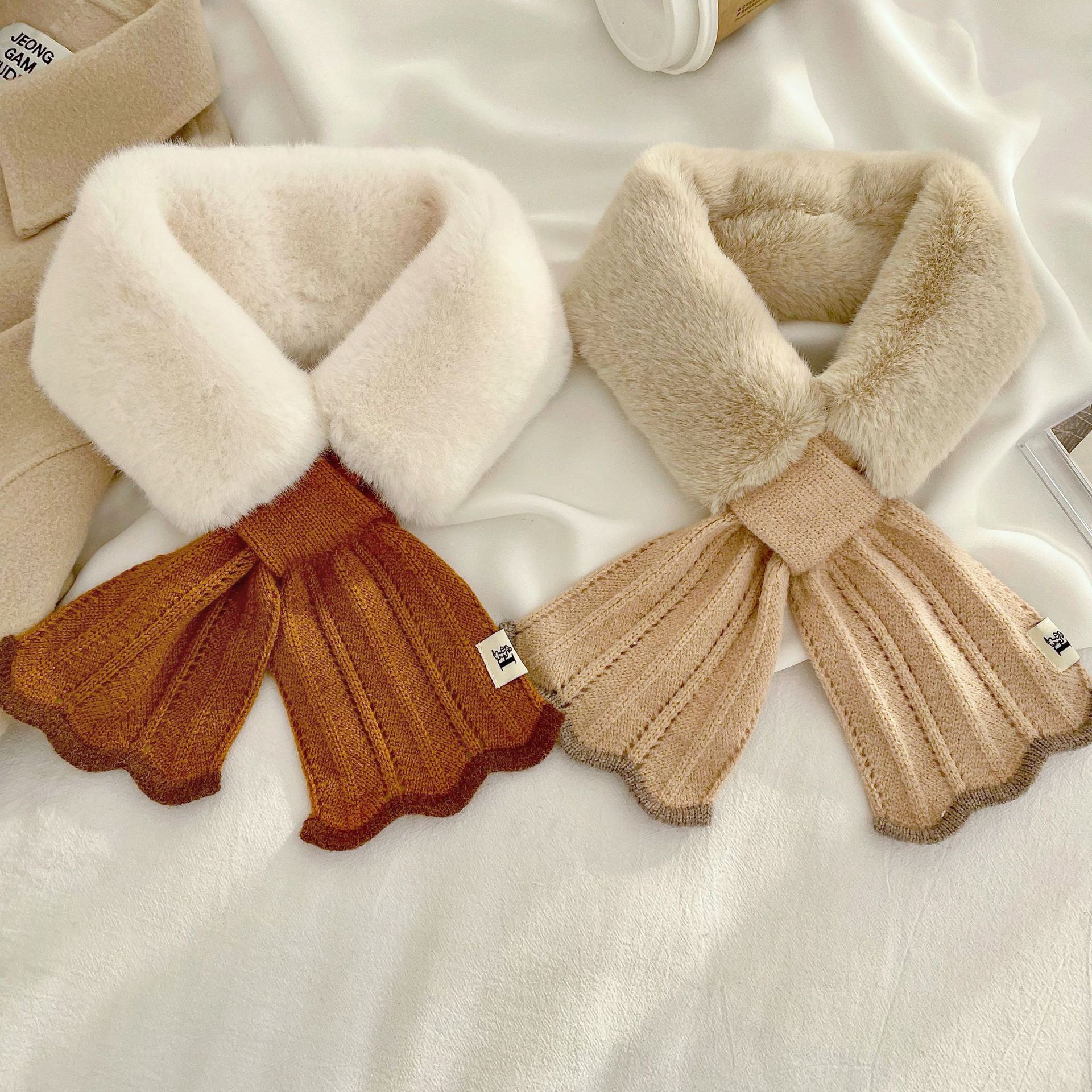 Otoño y invierno bufandas mujeres 2025 estilo coreano generoso engrosado alargado cálido bufandas de peluche de cola de pescado cruzado cuello de pelo