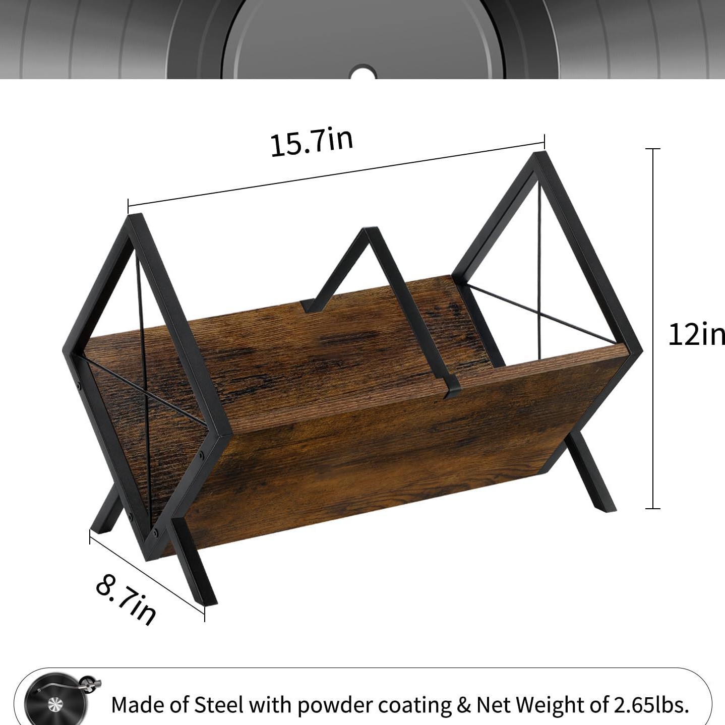 Estante de discos de vinilo de madera maciza transfronteriza madera forjada combinada con estante de almacenamiento de CD Estante de almacenamiento de discos de madera de gran capacidad