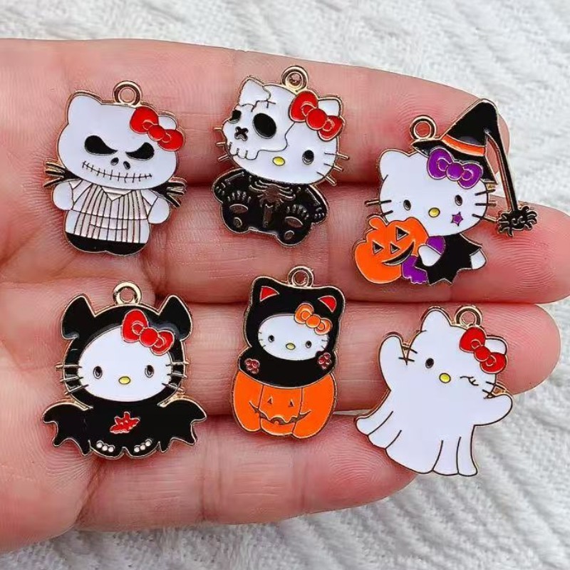 Halloween Kt Cat DIY Jewelry Accessories Devil Ghost Katie Alloy Oil Drop Bag Decoration Necklace Pendant Halloween Kt Cat DIY Jewelry Accessories Devil Ghost Katie Alloy Oil Drop Bag Decoration Necklace Pendant