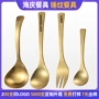 定制锤纹304金色刀叉