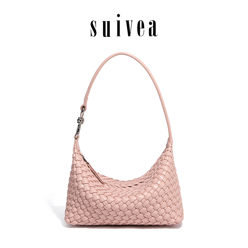 French-Style Hand-Woven Underarm Bag for Women, Niche High-End Solid Color Woven Baguette Bag, New Summer Model Single-Shoulder Tote Bag French-Style Hand-Woven Underarm Bag for Women, Niche High-End Solid Color Woven Baguette Bag, New Summer Model Single-Shoulder Tote Bag