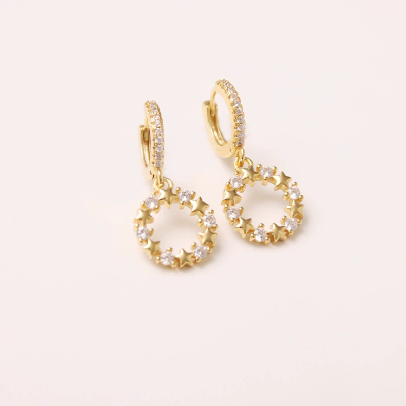 Zirconium, design ring, earrings, European style, micro incrustation, diamond encrusted, internet celebrity