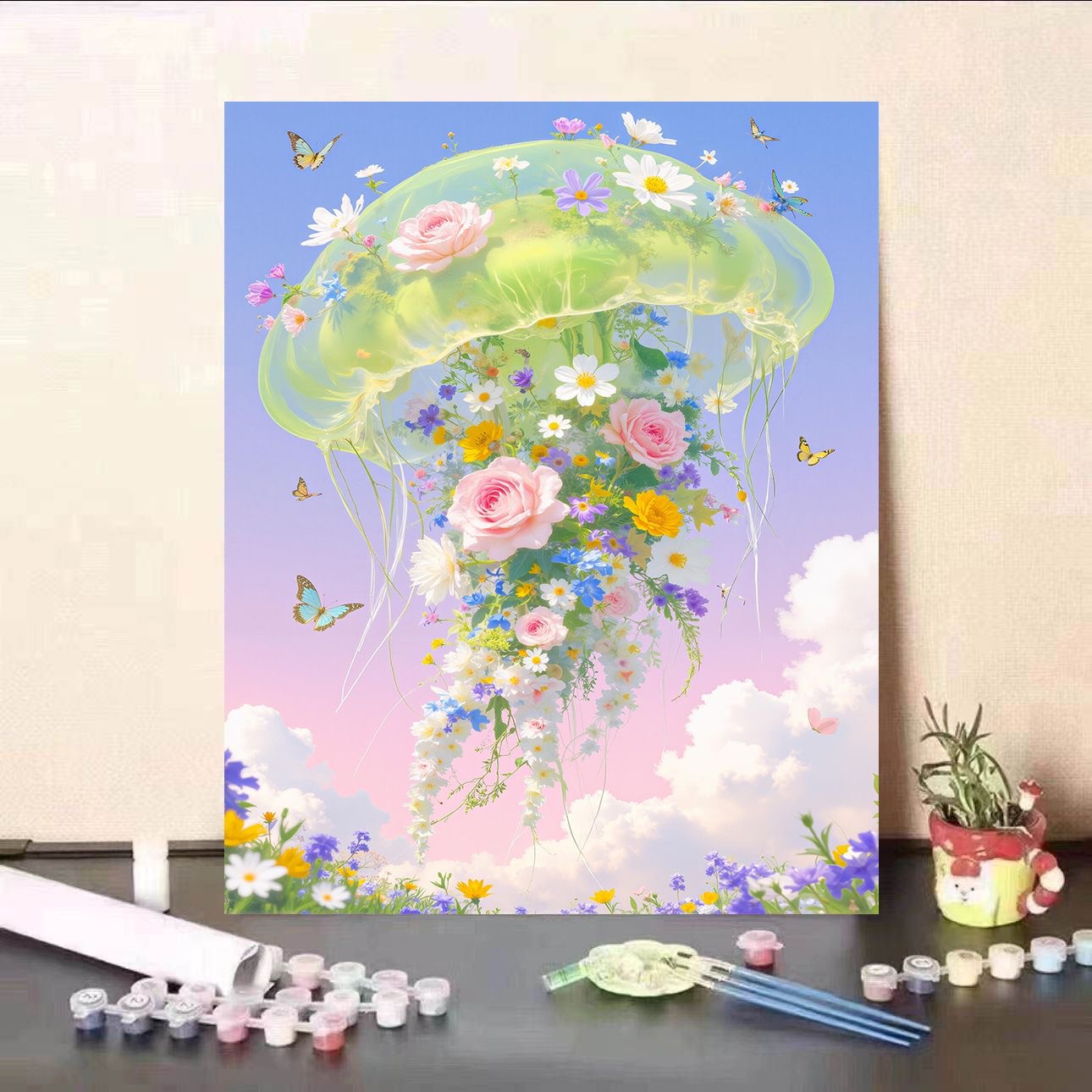 Nueva flor de medusa flor digital pintura al óleo bricolaje rellena a mano para curar y descomprimir pintura de decoración de sala de estar de alto valor regalo