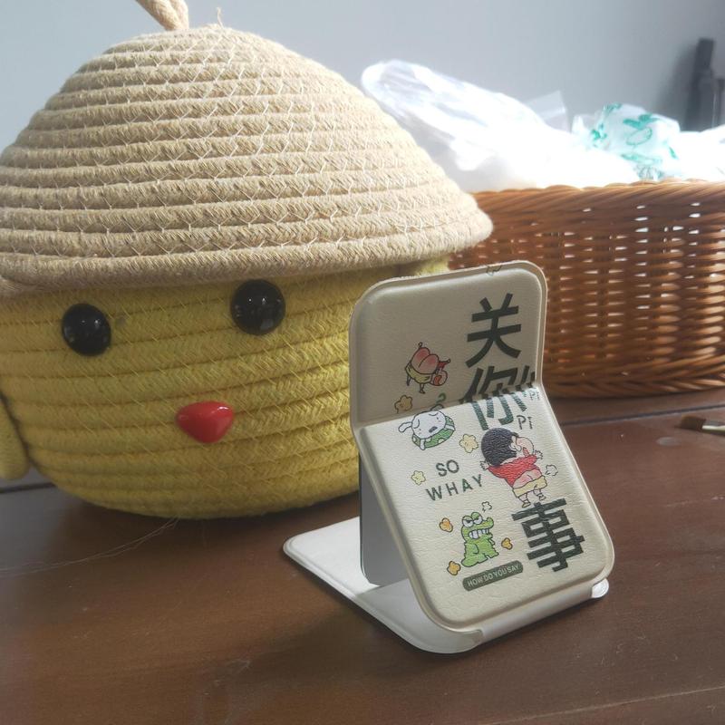 鯛焼きケイティ折り畳み鏡携帯旅行化粧鏡長方形軽豪華皮革転倒防止鏡|undefined