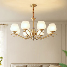 轻奢美式全铜客厅吊灯现代简约卧室主灯餐厅欧式大厅大气黄铜灯具