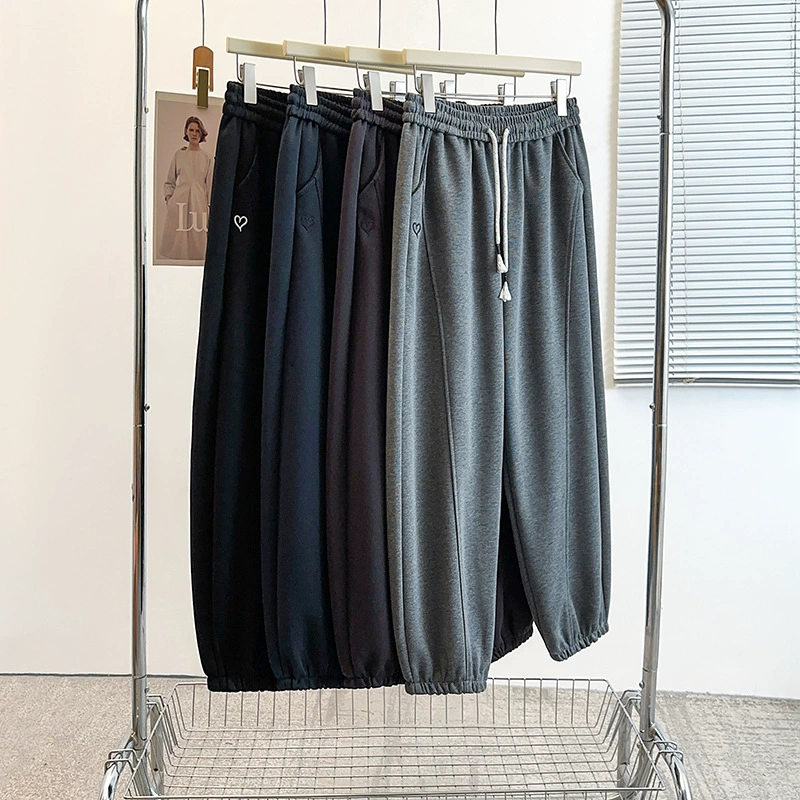 Autumn trousers, leggings for leisure, plus size, fitted