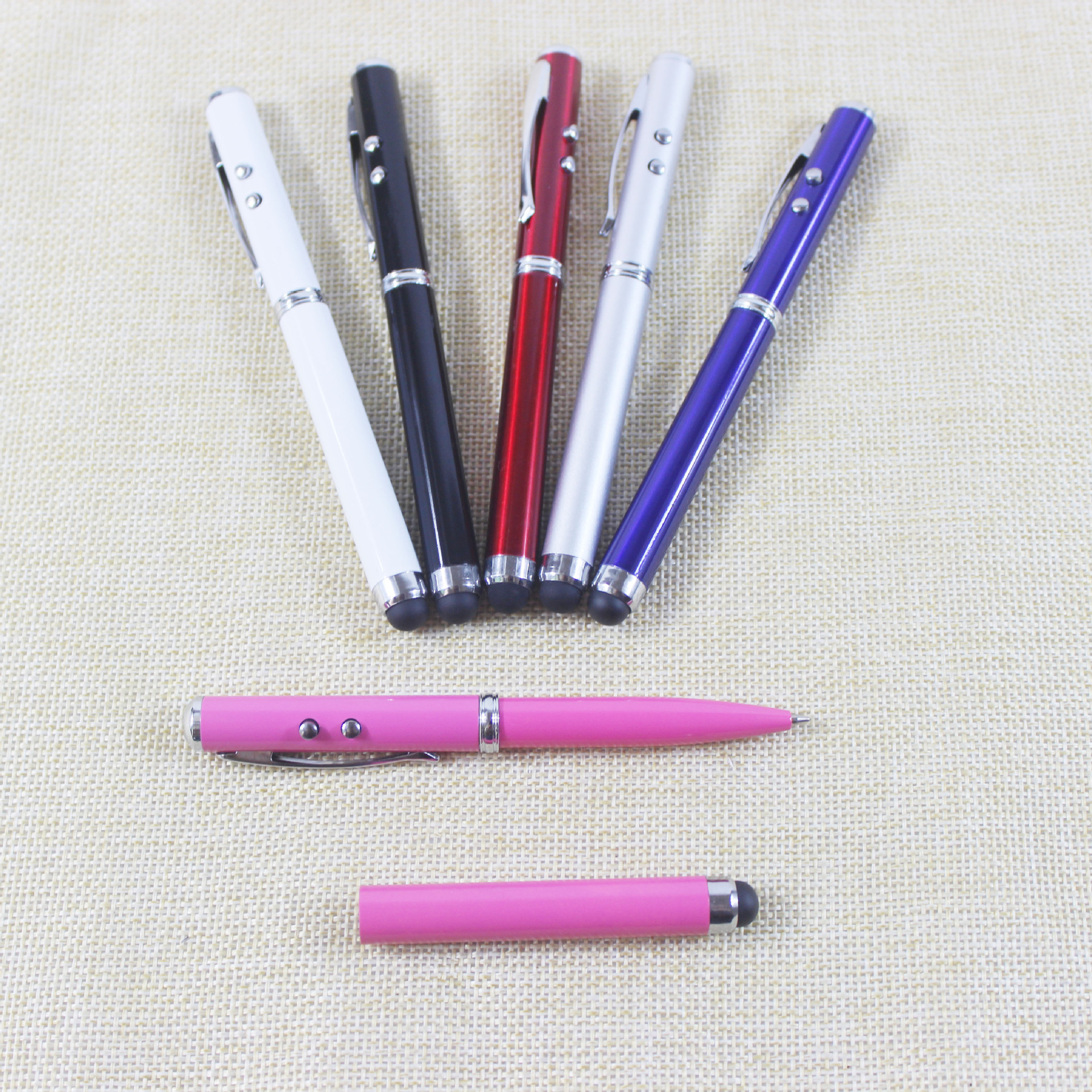 触控笔 激光电容笔 LED灯手写笔 手机触摸笔 四合一触屏