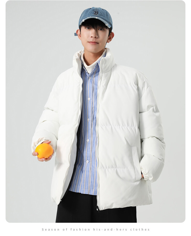 Steppjacke mit Stehkragen für Damen und Herren, dicke Daunenjacke für Paare, Steppjacke für Herren_voghion.com