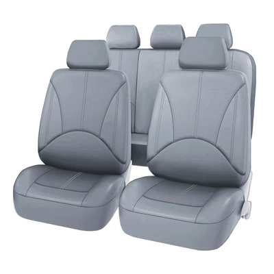 Universal seat cover best-selling leather perforated car - gray-five-seater-9-piece-set