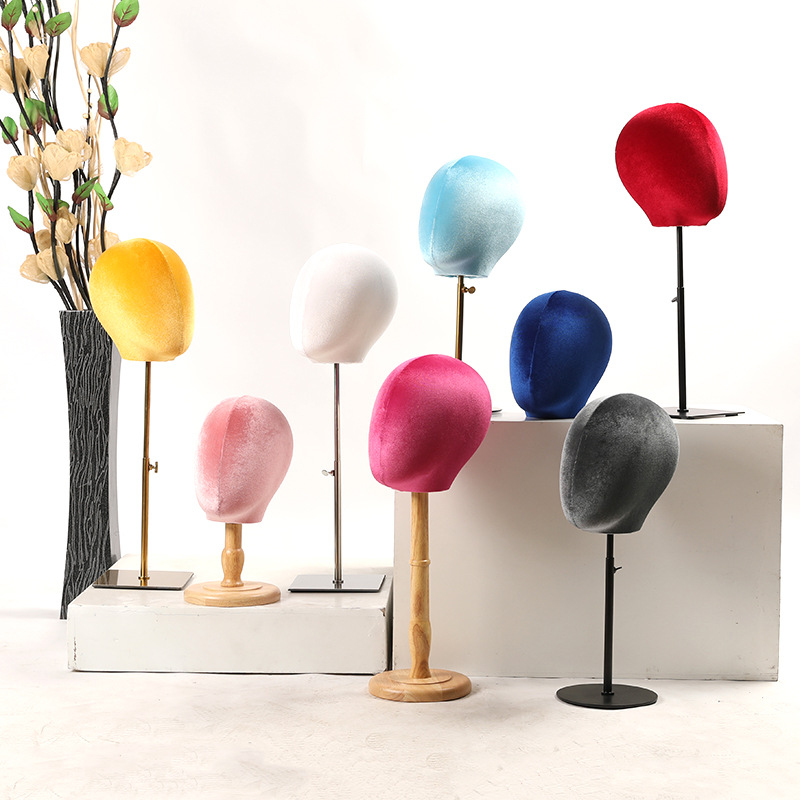 Soporte de Cabeza de Maniquí para Sombreros y Pelucas de Terciopelo para Escaparates
