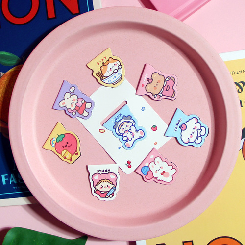 Cute magnetic bookmark creative Korean primary school students cartoon stationery small fresh magnet bookmark paper clip multi-purpose