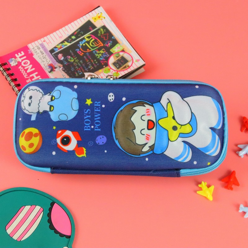 Caja de papelería de gran capacidad tridimensional 3D creativa Caja de lápices de doble capa Caja de lápices multifuncional para hombres y mujeres Bolsa de lápices de dibujos animados al por mayor