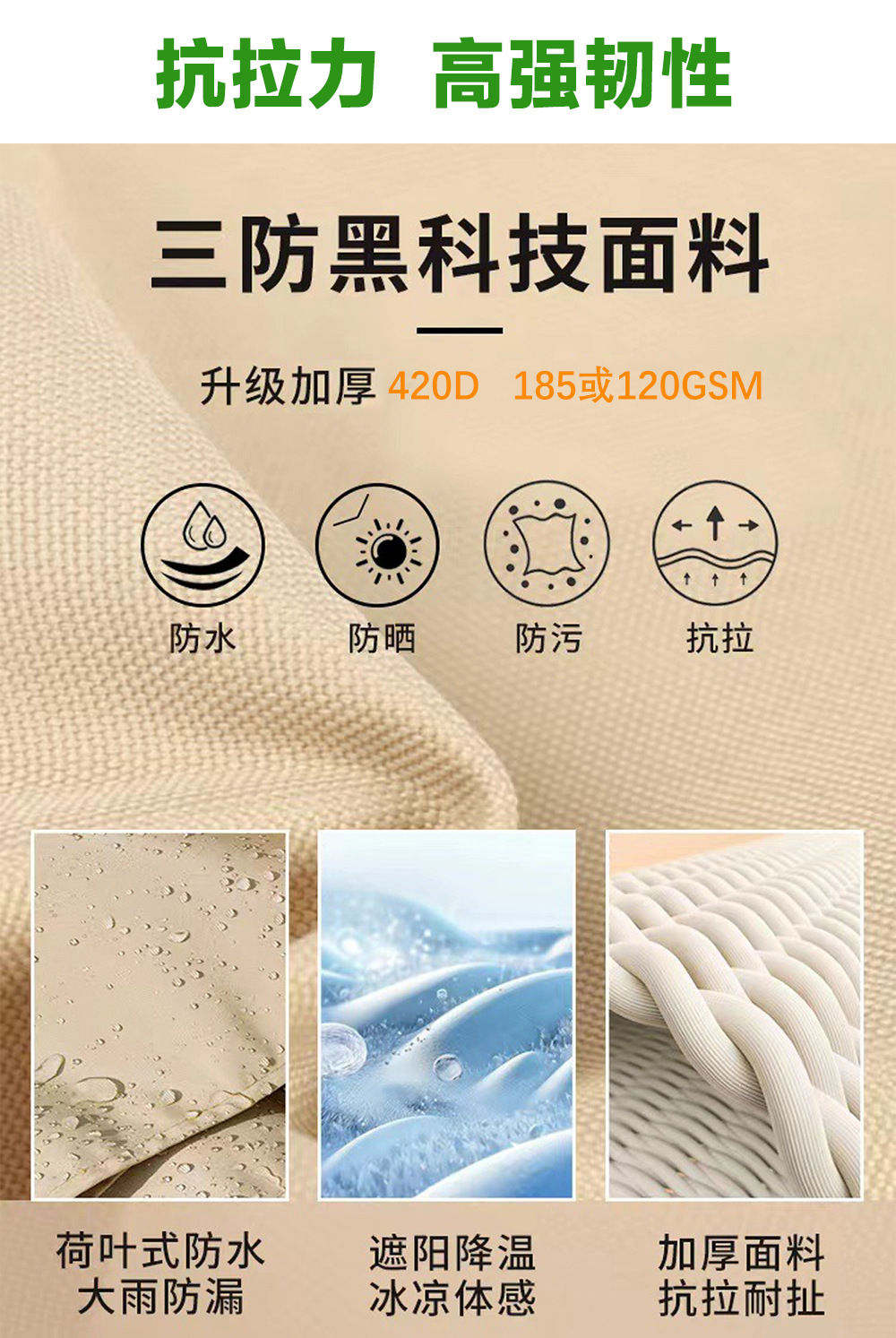 【420D】Cross-Border Hot-Selling Outdoor Sunshade Sail, Waterproof Sunshade Sail, Triangular Sunshade Canopy