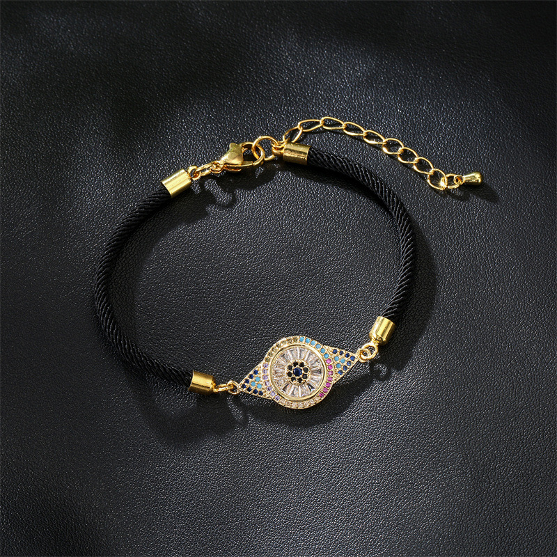 Fashion Devilu0027S Eye Copper Bracelets Inlay Artificial Gemstones Copper Bracelets