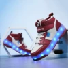 518 four-wheel wine red with light charging