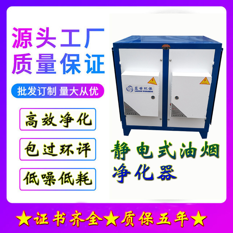 高空排放静电吸附 油烟净化器酒店厨房餐饮用  静电式油烟净化器